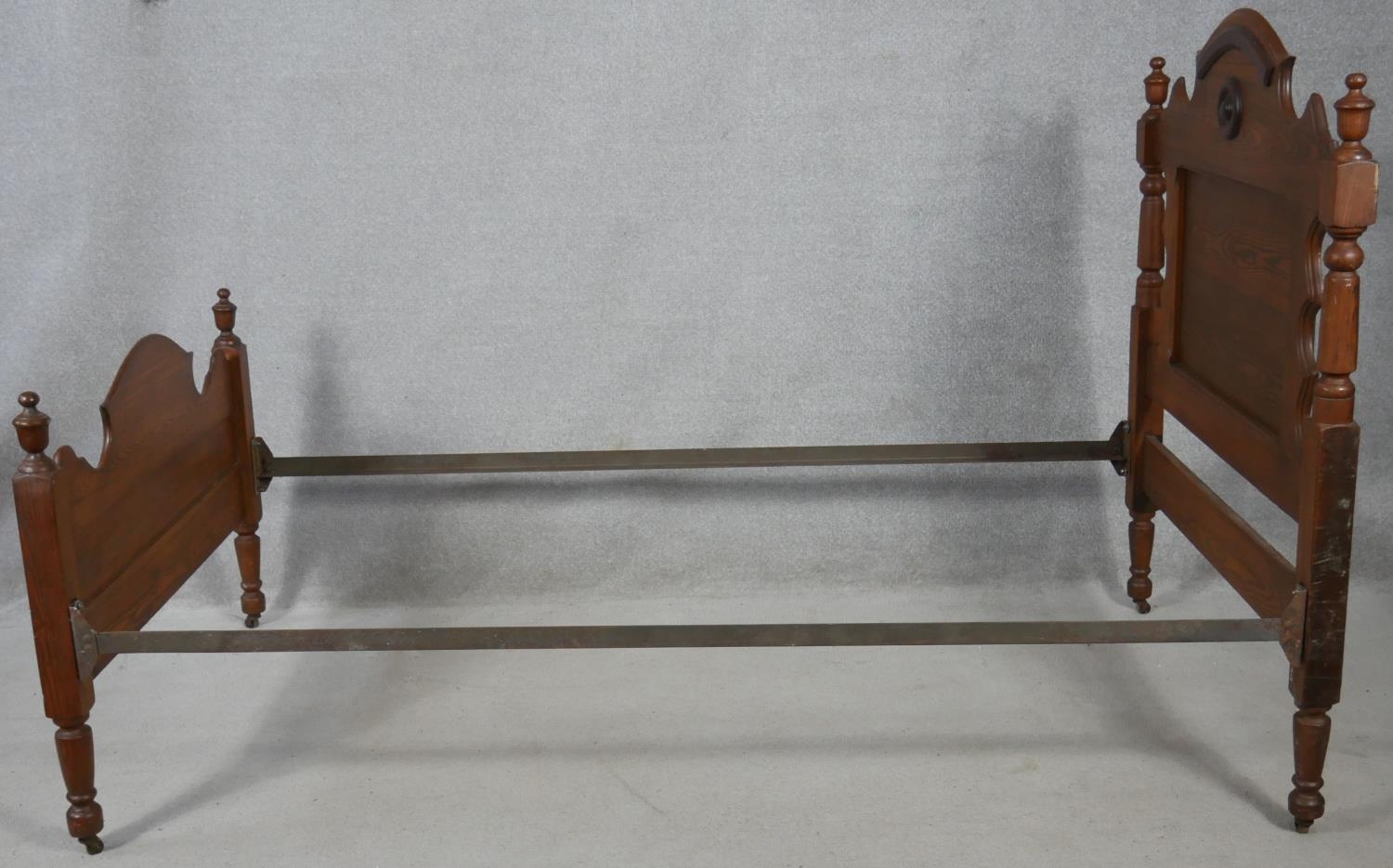 A late 19th century American bedstead to take a single mattress. 40.5" wide