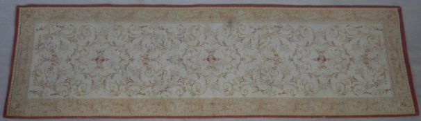 A contemporary Laura Ashley Aubusson style runner. L.226 W.66cm