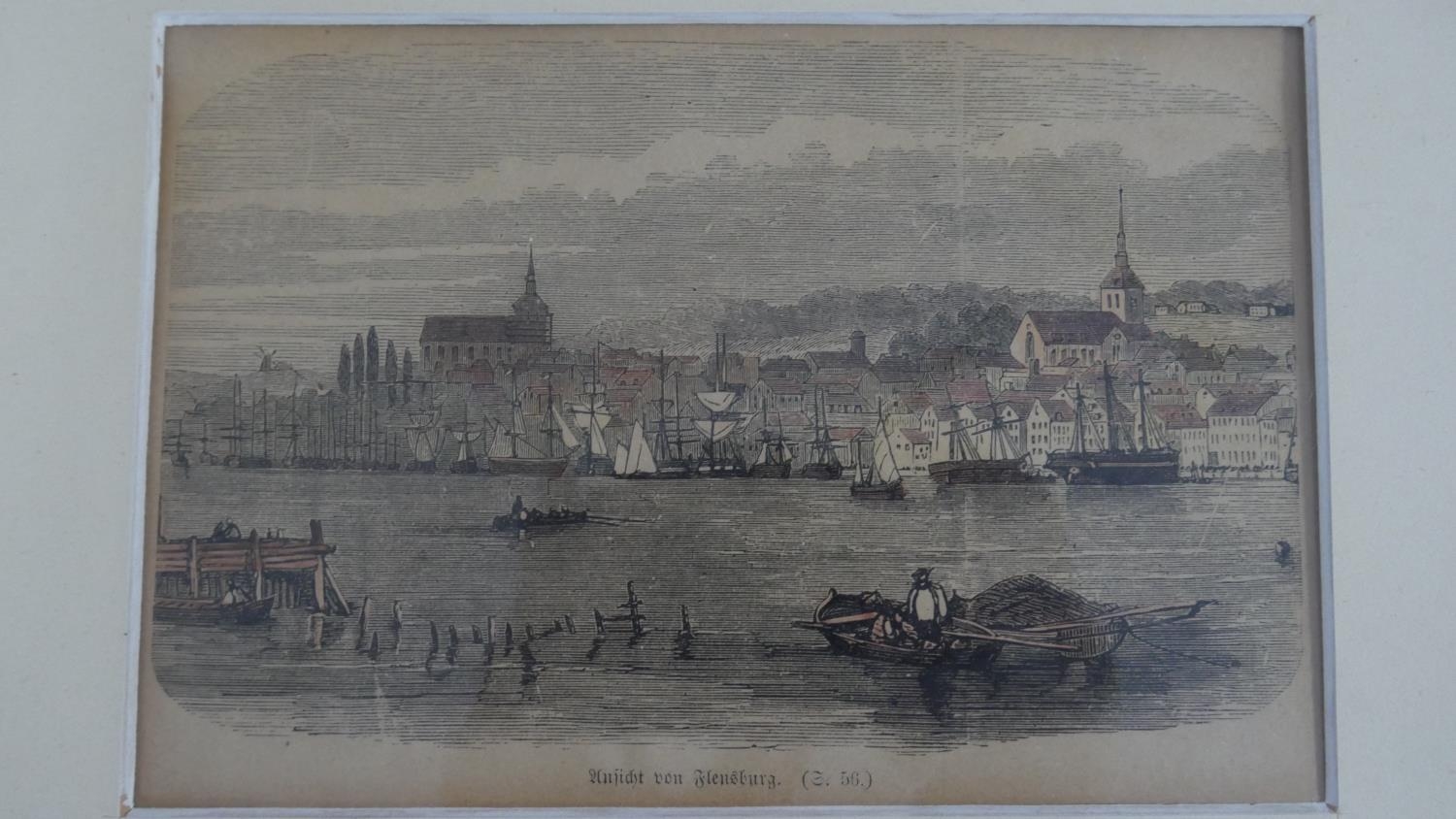 Four antique hand coloured engravings of various places of interest. The magnetic clock, - Image 6 of 14
