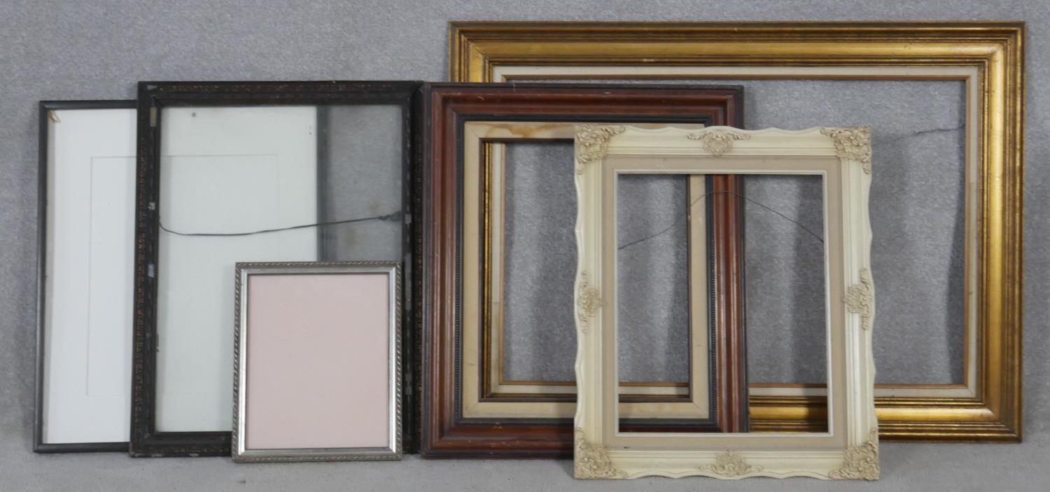 A miscellaneous collection of six picture frames. H.82 W.113cm (Largest)