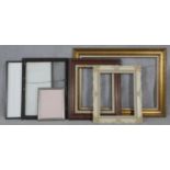 A miscellaneous collection of six picture frames. H.82 W.113cm (Largest)