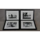 Four contemporary framed and glazed black and white stills from vintage movies. Including Sean