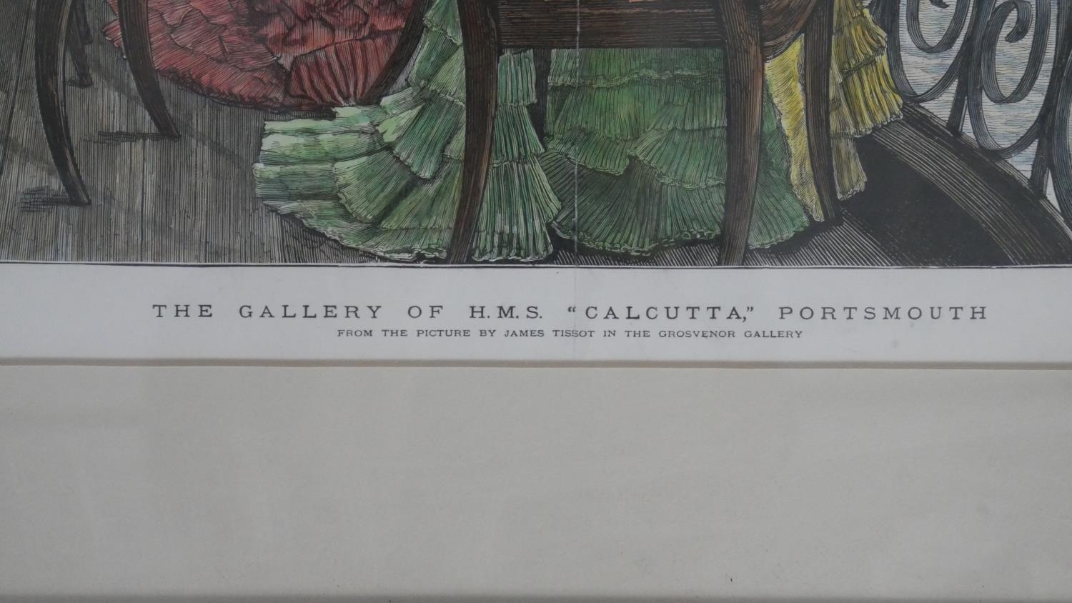 Four framed and glazed coloured prints. Including a hand coloured engraving of the gallery of the - Image 3 of 27