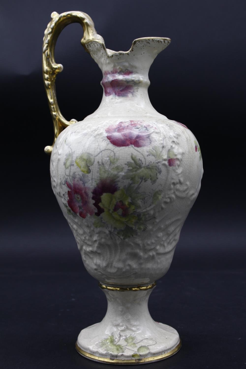 A 19th century Doulton Burslem ewer with gilt and lily decoration, three other examples and a 19th - Image 9 of 16