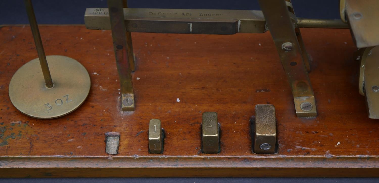 A set 19th century GPO brass triple ladder letter scales stamped De Grave & Co, London. H.33 L.41 - Image 4 of 4