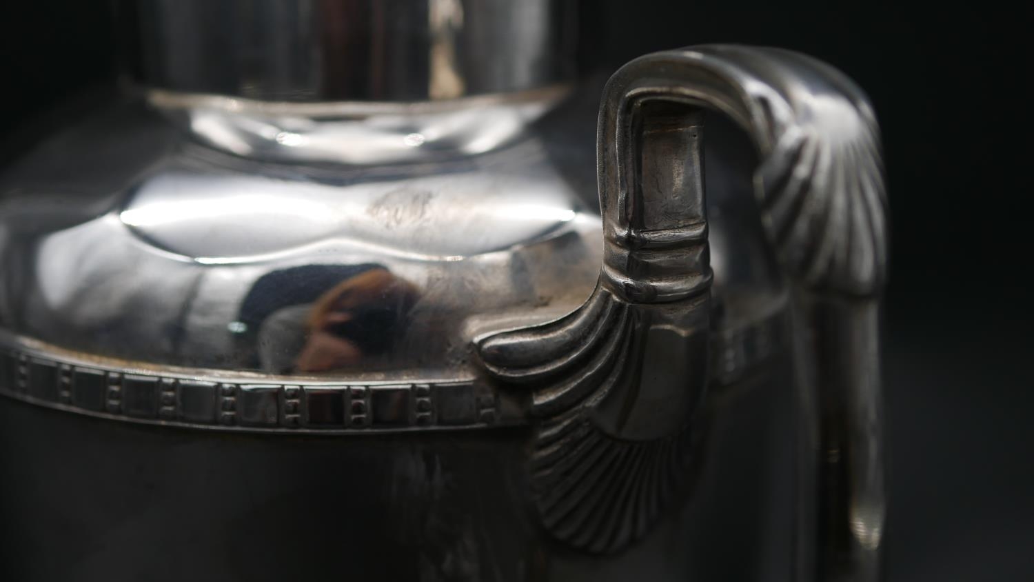 An Art Deco Goldsmith's Company cocktail shaker, marked to the base, a 19th century silver plated - Image 3 of 12