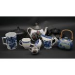 A miscellaneous collection of 19th century and later ceramics to include teapots, mik jugs etc. H.