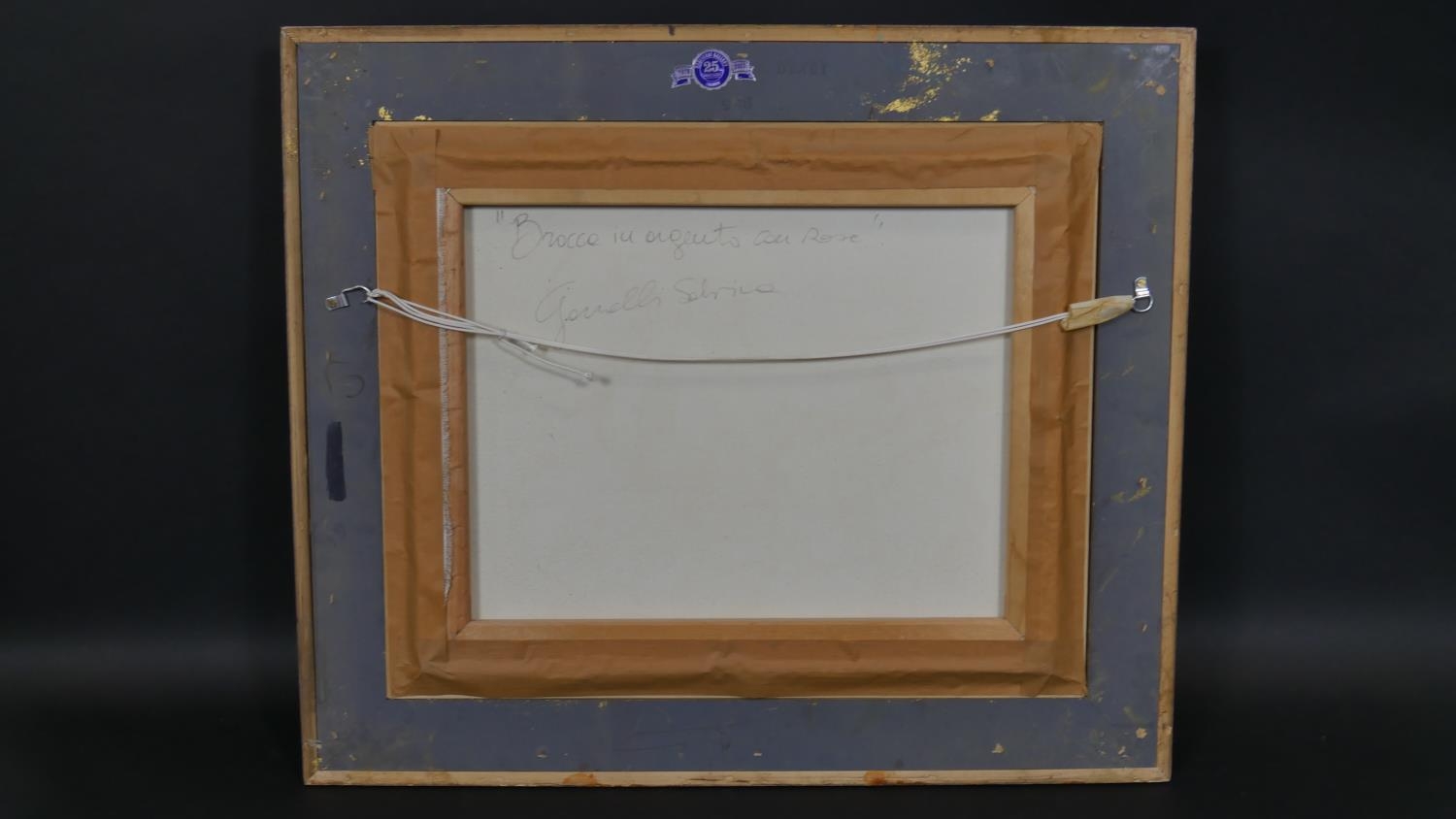 Sabrina Garzelli (B.1968), a gilt framed oil on board, still life, signed. H.60 W.70cm - Image 5 of 6