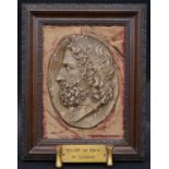 A 19th century framed wax relief portrait by Richard Cockle Lucas (1800-1883). Depicting a Classical