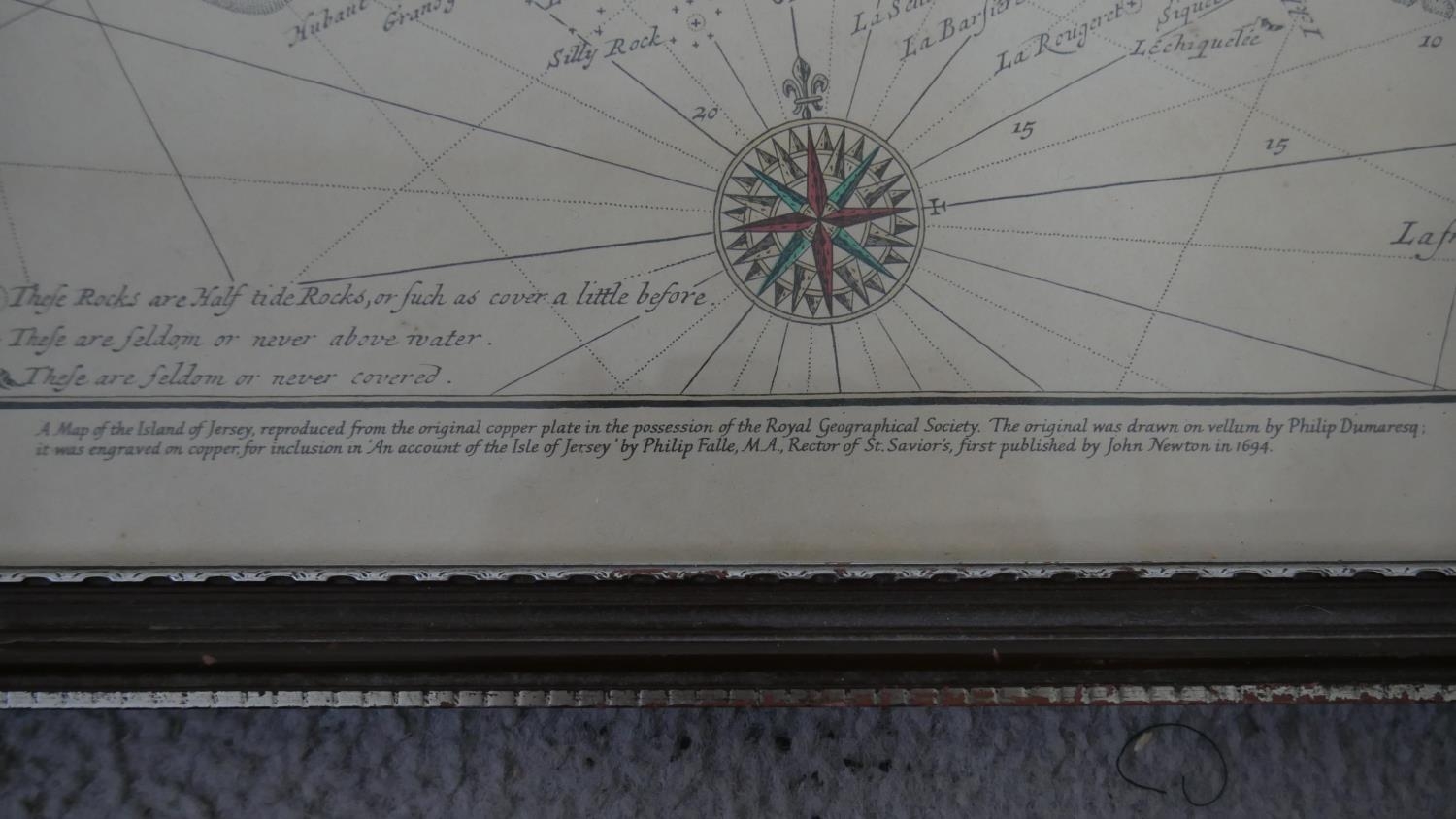 Three framed and glazed hand coloured maps. A modern reproduction of a map from the survey of Philip - Image 4 of 14