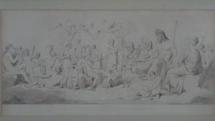 After James Barry, a framed and glazed antique etching of Pandora. Depcting Pandora reclining on a