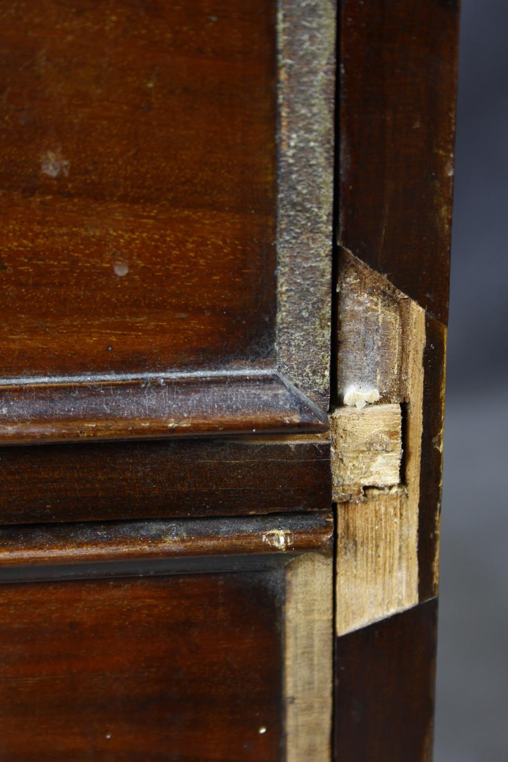 A 19th century three part mahogany pedestal desk with an arrangement of nine drawers on plinth base. - Image 3 of 14