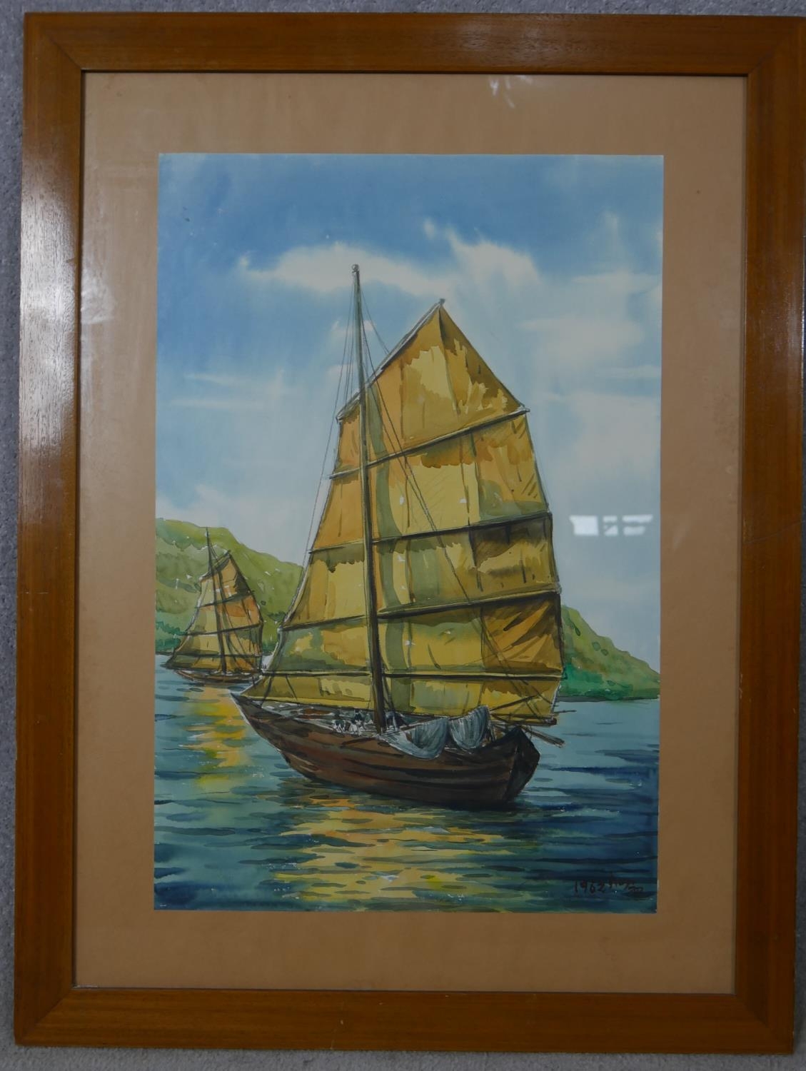 A framed oil on canvas, sailing ships in a harbour setting, indistinctly signed and a framed and - Image 9 of 12