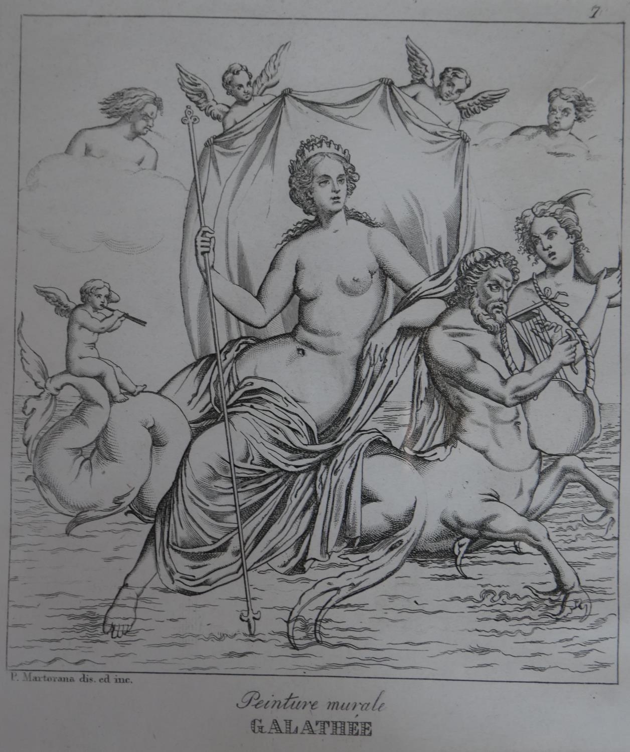 Four framed and glazed Classical antique engravings. Depicting various Classical scenes with - Image 2 of 10