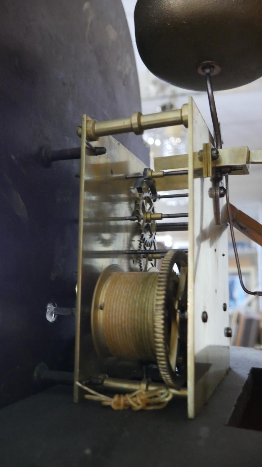 A Georgian mahogany longcase clock with painted arched dial and eight day movement by George Hood, - Image 9 of 10