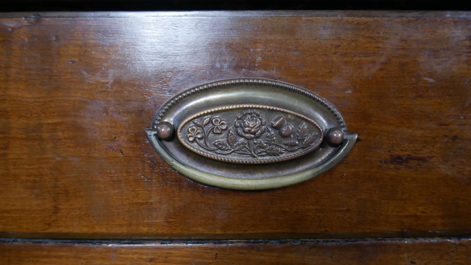 A Regency mahogany bowfronted chest of drawers with crossbanded and ebony strung top on swept - Image 3 of 3