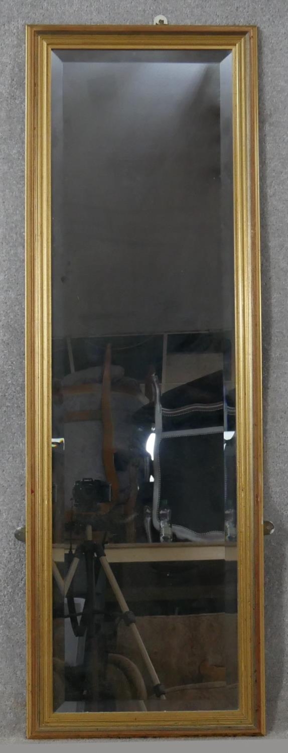 A C.1900 mahogany pier mirror with dentil cornice along with a gilt framed dressing mirror and an - Image 8 of 10