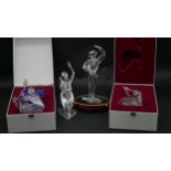 Four large Swarovski crystal figures. Two boxed, Swarovski Magic of Dance-Antonio 2003, ballet