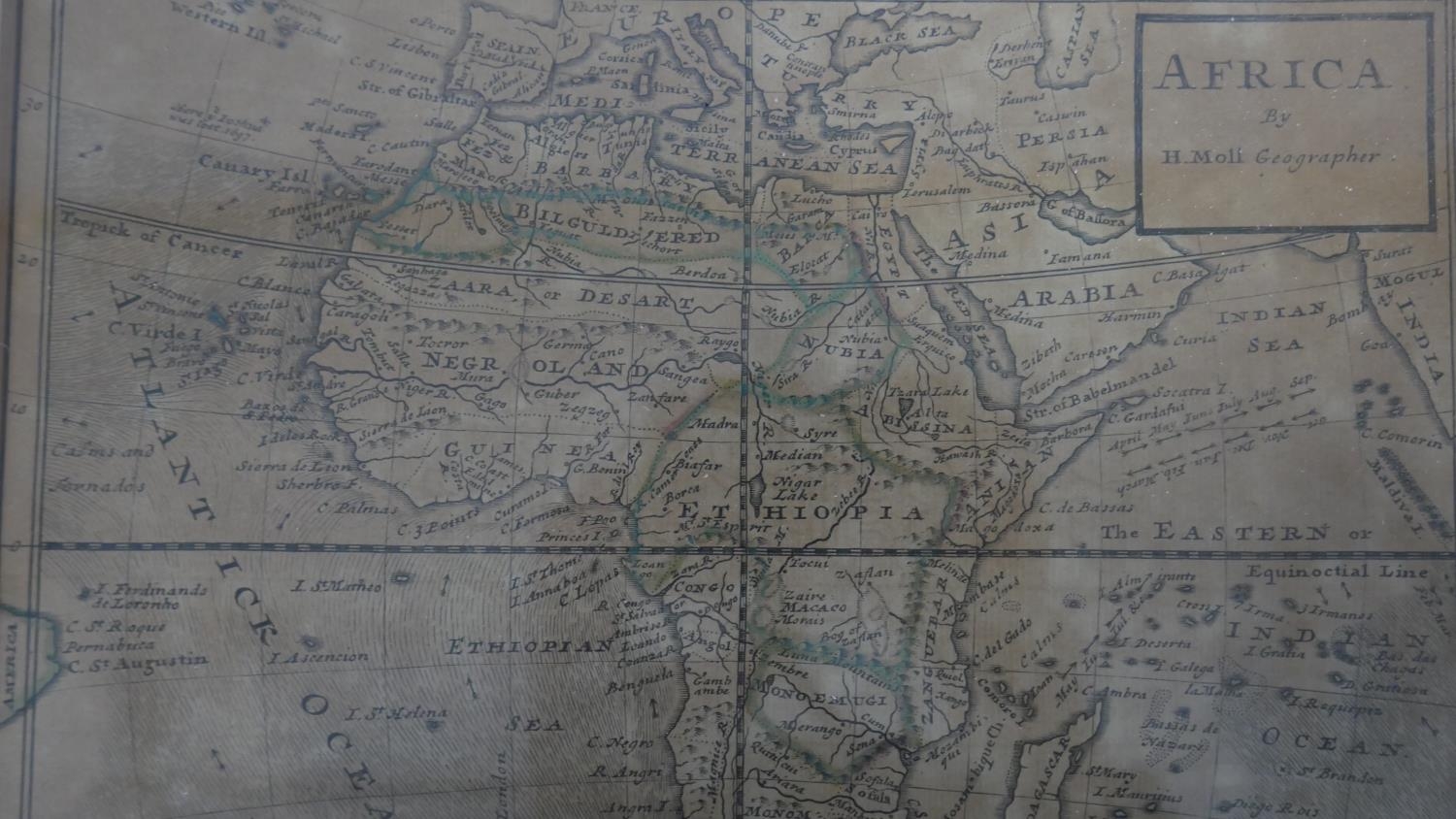 Three framed and glazed hand coloured maps. A modern reproduction of a map from the survey of Philip - Image 11 of 14