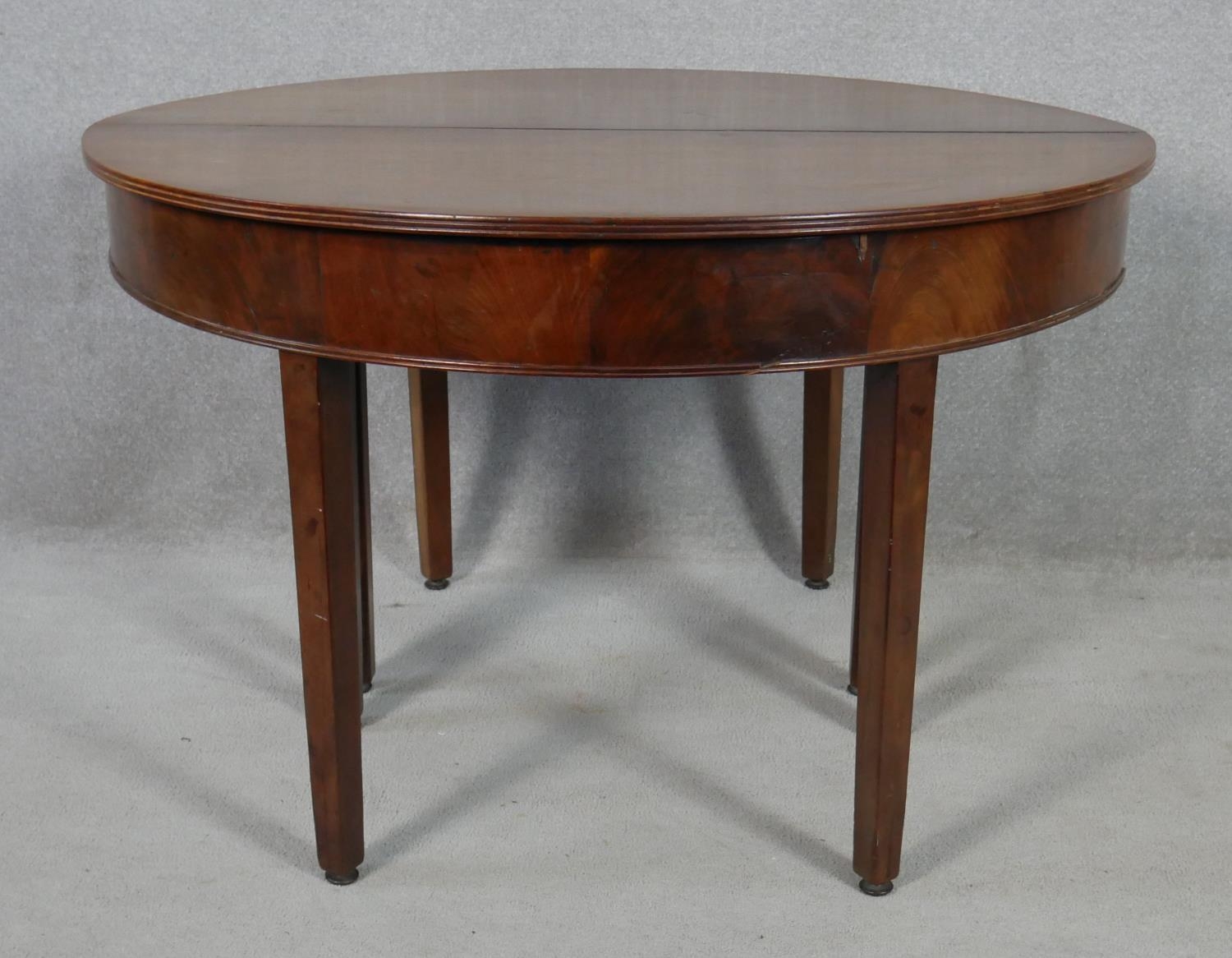 A Georgian mahogany dining table with two D-ends to form a circular table (it comes with original - Image 2 of 8