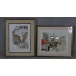 Two framed and glazed signed limited edition coloured lithographs one by French artist Urbain