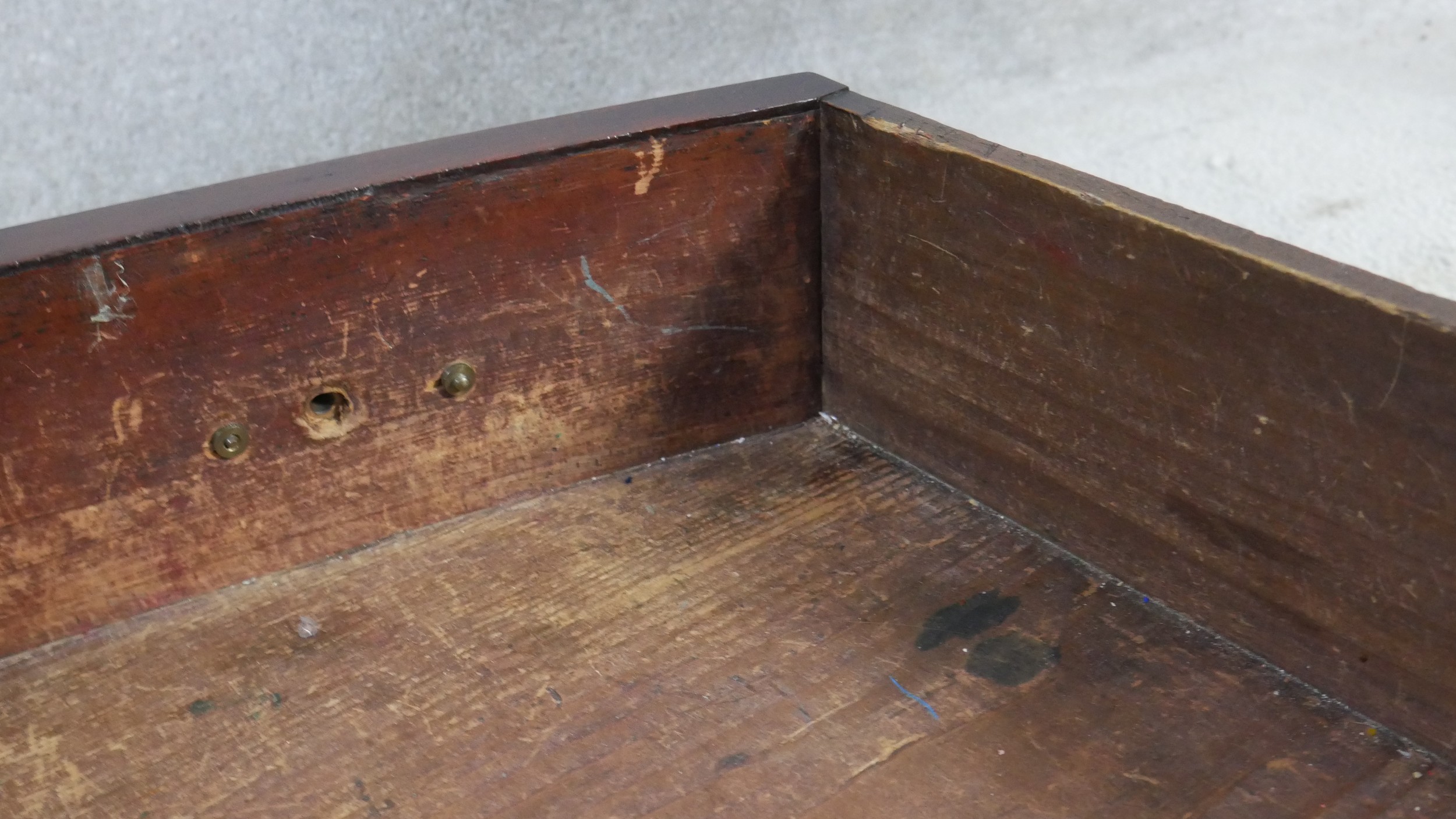 A 19th century mahogany bowfronted chest of four long drawers flanked by reeded pilasters on - Image 10 of 10