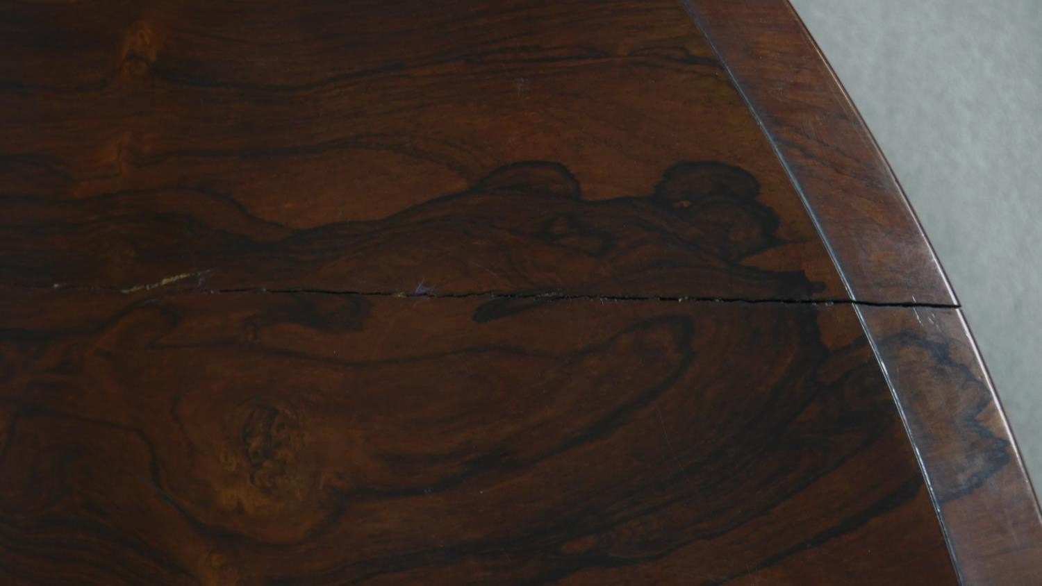 A Regency rosewood tilt top dining table on acanthus scroll carved pedestal and platform base. H. - Image 4 of 6