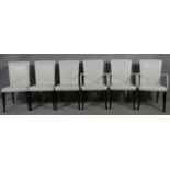 A set of six contemporary Poltrona Frau Vittoria model dining chairs in leather upholstery on