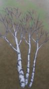 Elfriede Martha Abbe (1919-2012), a signed limited edition woodblock print 36/85, Birches, signed