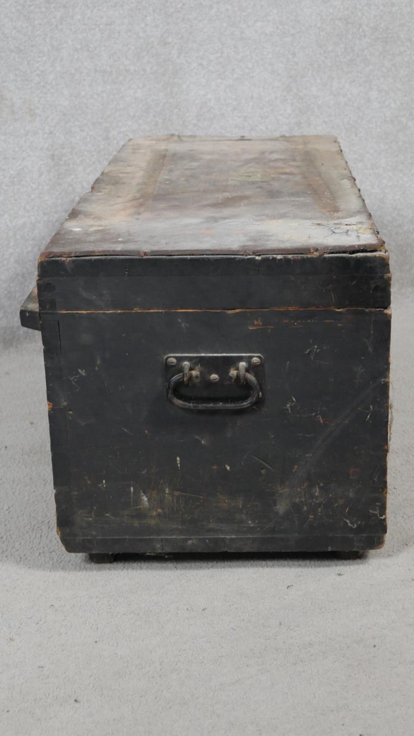 A 19th century painted travelling ships wright chest with rope handles and a Admiralty Pattern - Image 9 of 11