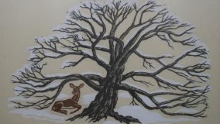 Elfriede Martha Abbe (1919-2012), a signed limited edition woodblock print 29/55, Ancient
