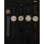 A collection of five vintage gentleman's wristwatches, Swiss made to include examples by Oris and