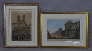 Two framed and glazed 19th century hand coloured engravings one by French engraver Antoine Benoist