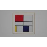 A framed and glazed print of Mondrian's 'Composition of Red and Blue. H.41 W.41cm