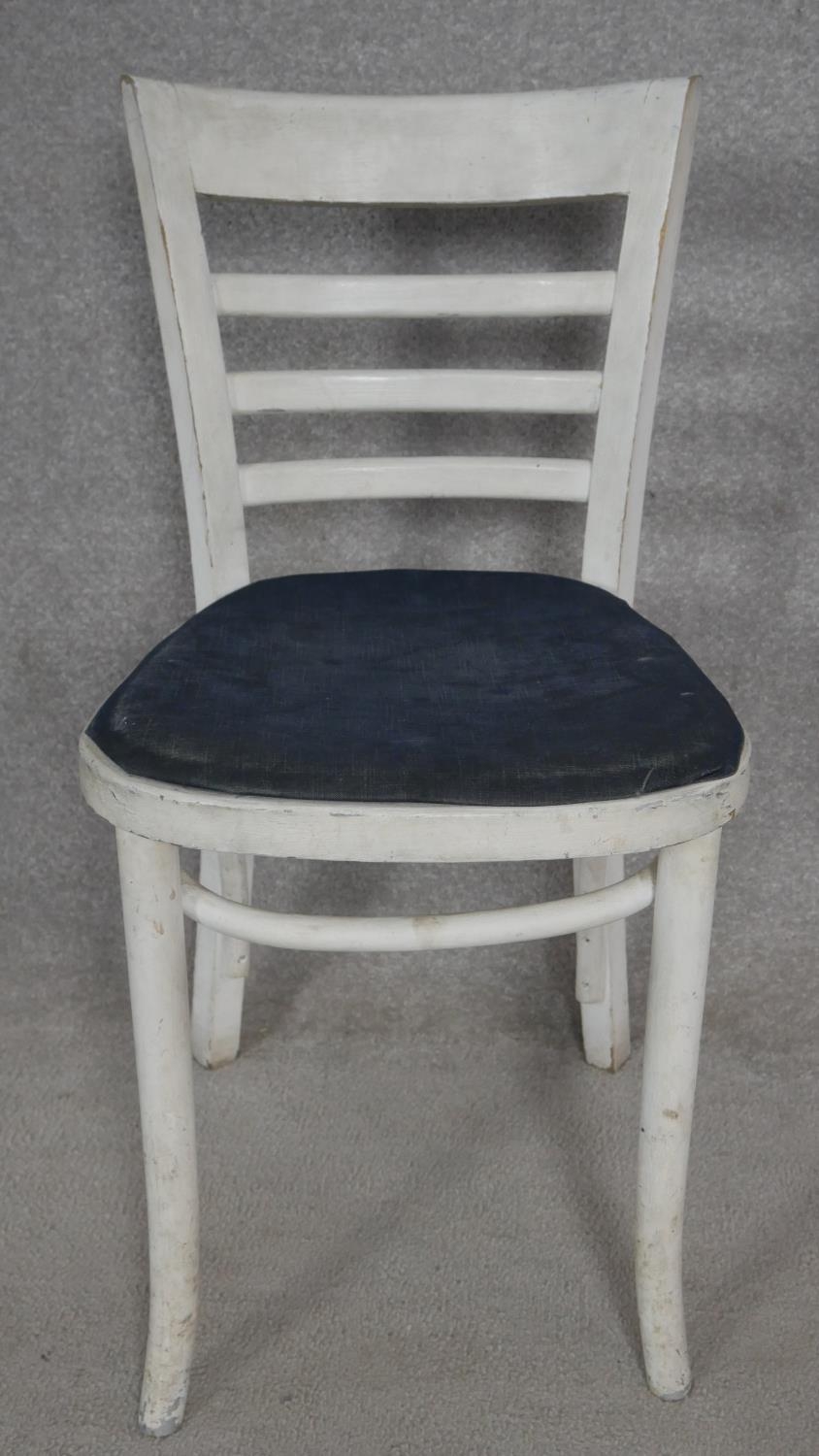 A set of four painted bentwood dining chairs. H.80cm (some damage as photographed). - Image 11 of 12
