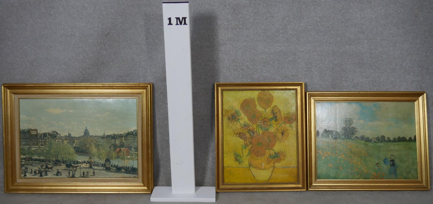 Three various gilt framed prints of French Impressionist works. H.59.5 W.79.5cm (Largest) - Image 11 of 12