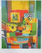 Marcel Mouly (French, contemporary), a framed and glazed signed Artists Proof abstract still life