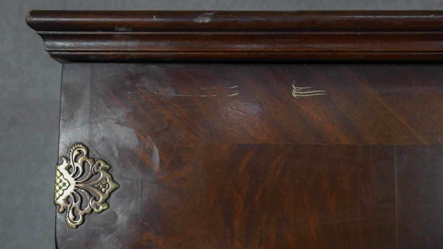 A mid century burr walnut gentleman's wardrobe fitted with interior glazed cabinet and labelled - Image 8 of 9