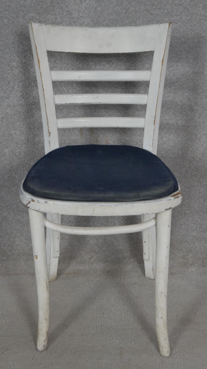 A set of four painted bentwood dining chairs. H.80cm (some damage as photographed). - Image 6 of 12