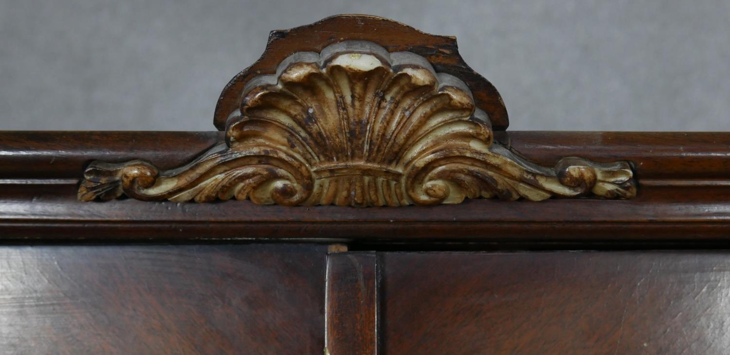 A mid century burr walnut gentleman's wardrobe fitted with interior glazed cabinet and labelled - Image 9 of 9