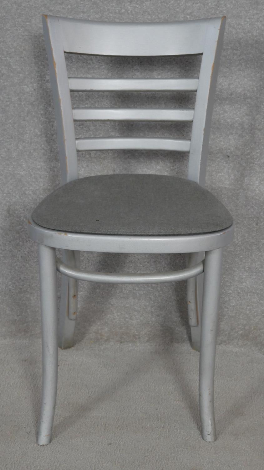 A set of four painted bentwood dining chairs. H.80cm (some damage as photographed). - Image 4 of 12