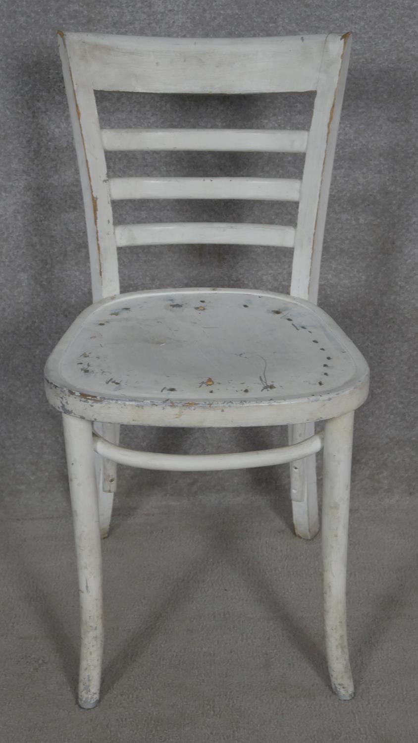 A set of four painted bentwood dining chairs. H.80cm (some damage as photographed). - Image 2 of 12