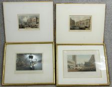 Four framed and glazed 19th century hand coloured engravings of Venice by Charles Heath, J Tingle