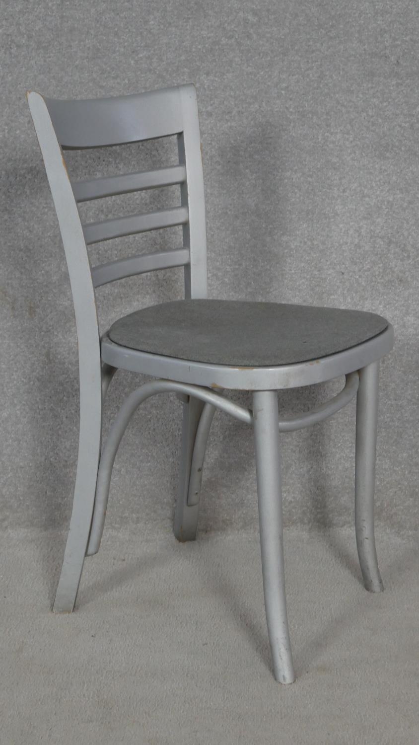 A set of four painted bentwood dining chairs. H.80cm (some damage as photographed). - Image 5 of 12