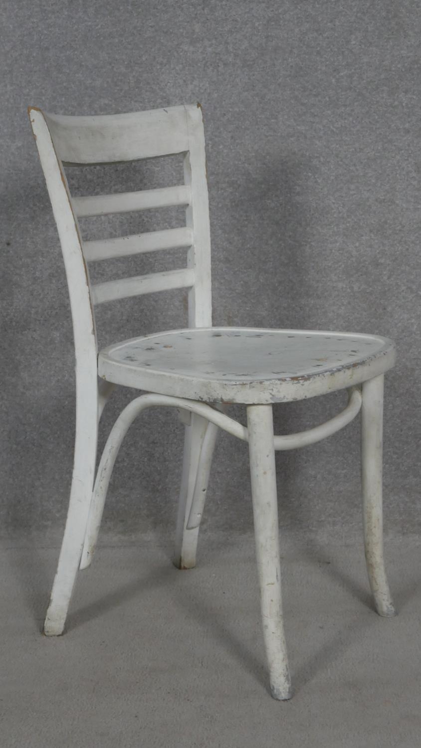 A set of four painted bentwood dining chairs. H.80cm (some damage as photographed). - Image 3 of 12
