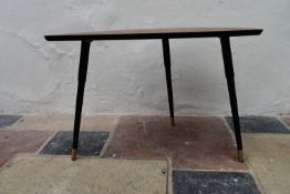 A vintage style coffee table with faux rosewood top on dansette legs. H.55 W.77cm