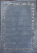 A large contemporary carpet with geometric border. L.440 W.300cm