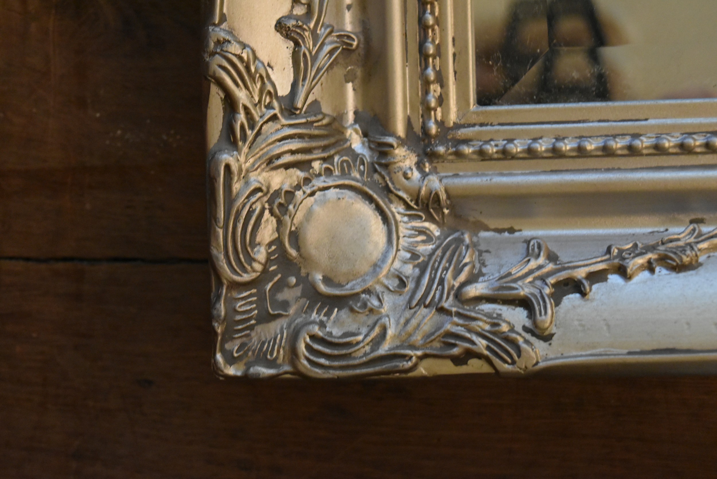 A white painted Rococo style wall mirror and a similar gilt example. H.90 W.64cm (largest) - Image 3 of 7