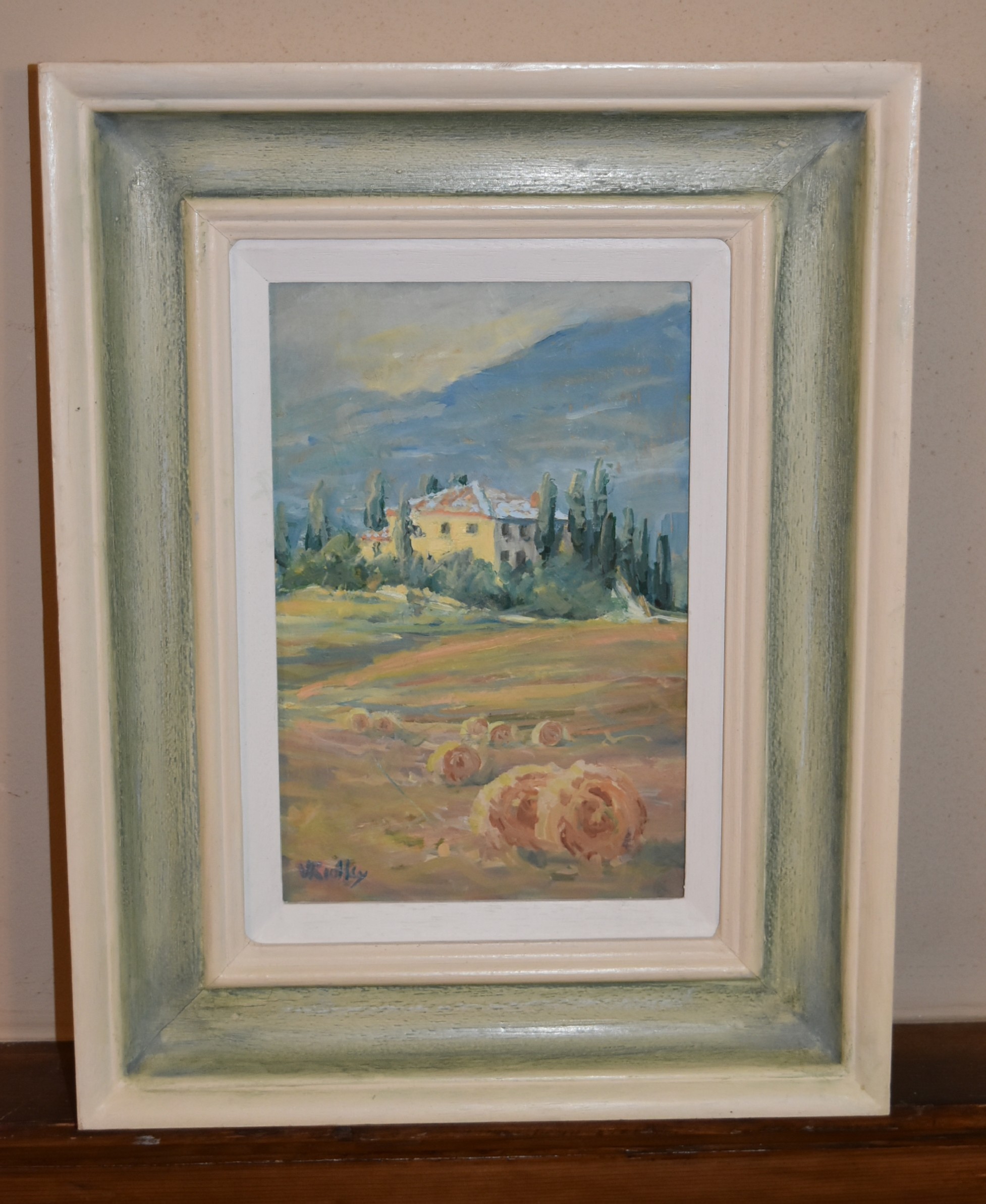 Virginia Ridley, a framed oil on board, Young Poplars, Beausac and an oil on board by the same - Image 4 of 6