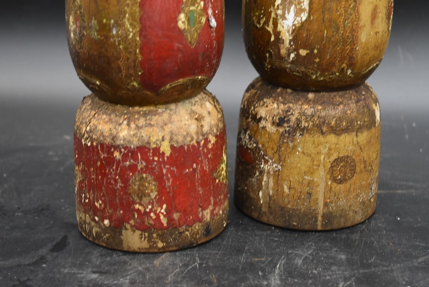 A pewter lidded tankard with relief decoration, a stoneware flagon, a lamp and large wooden pepper - Image 3 of 9